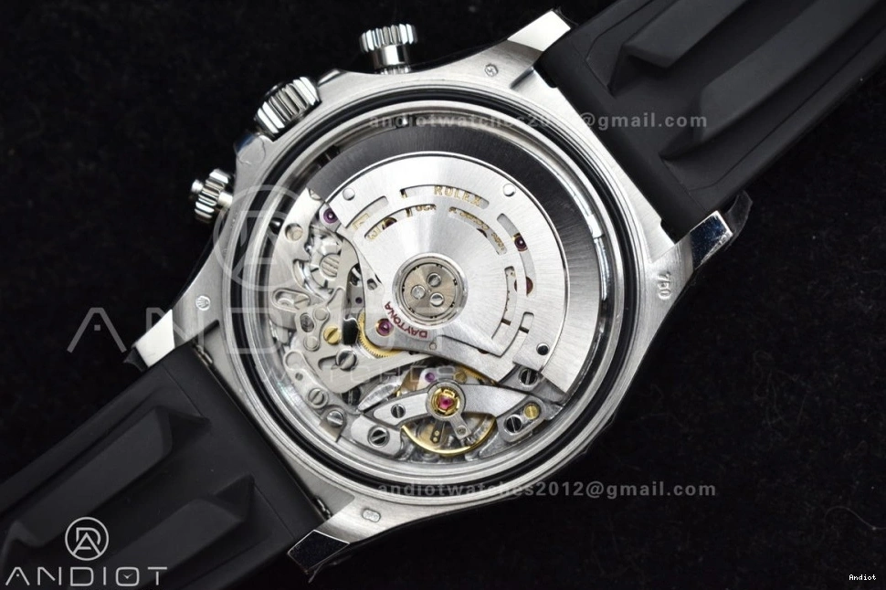 on Black Daytona Diamonds Best Edition Rubber 116519 Oysterflex Dial SA4130 BTF 1:1 Strap 1126